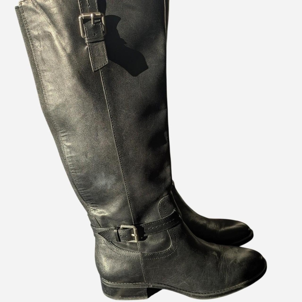 Classic Black Leather Knee-High Women's Riding Boots
